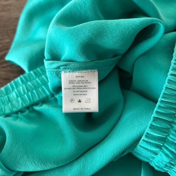 EUC DANNIJO Silk Neon Turquoise Boxing Shorts 100% Silk Sz Large Drawstring Teal - Picture 11 of 16